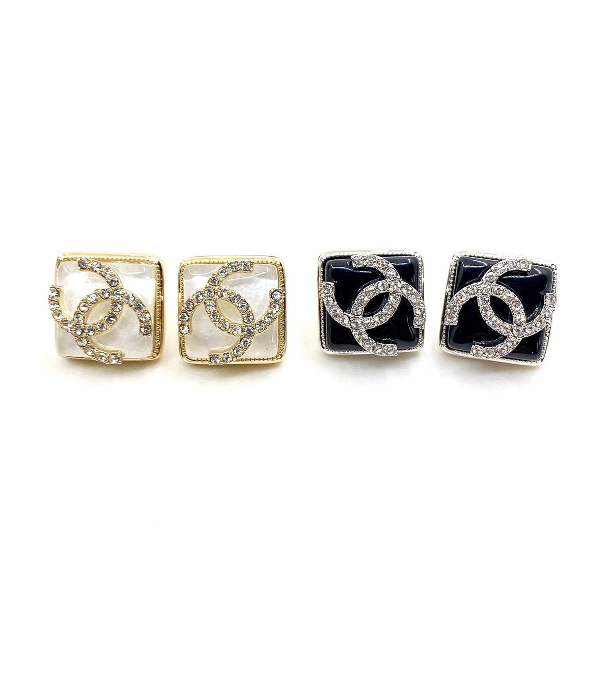 Chanel Square 18K Gold Earrings