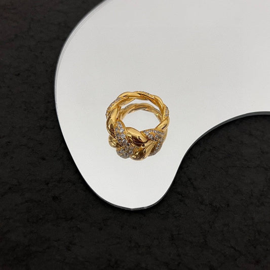 Bvlgari Red Crystals 18K Gold Ring