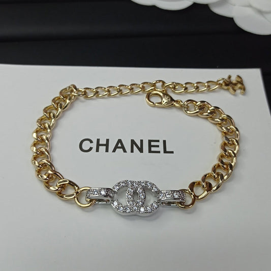 Chanel Diamond Chain 18K Gold Bracelet