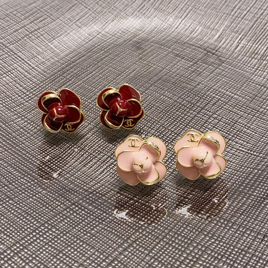 Chanel Camellia 18K Gold Earrings