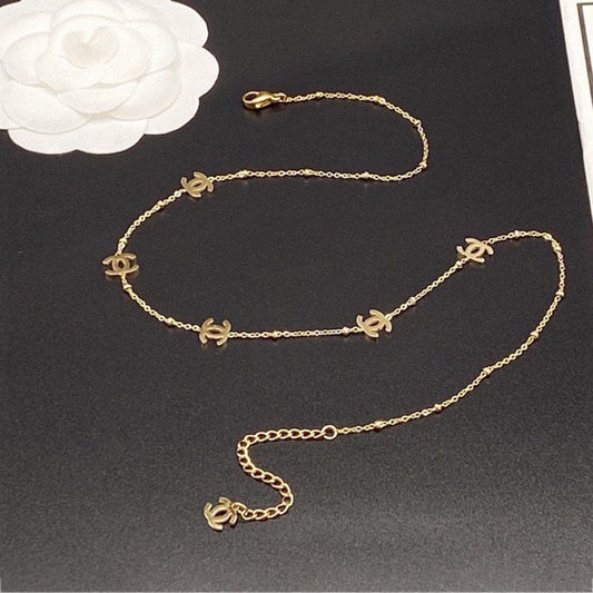 Chanel Small Logo Gold 18K Gold Necklace