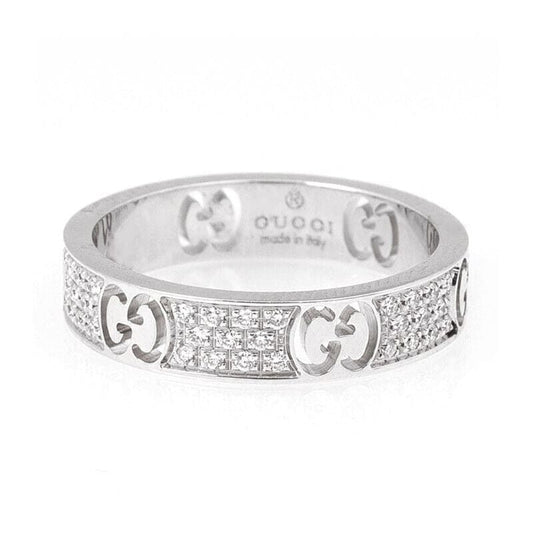 Gucci Double Icon Full Diamonds 18K Gold Ring